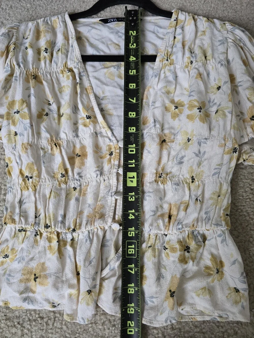 Beautiful Zara Floral Puff Sleeve Blouse Small